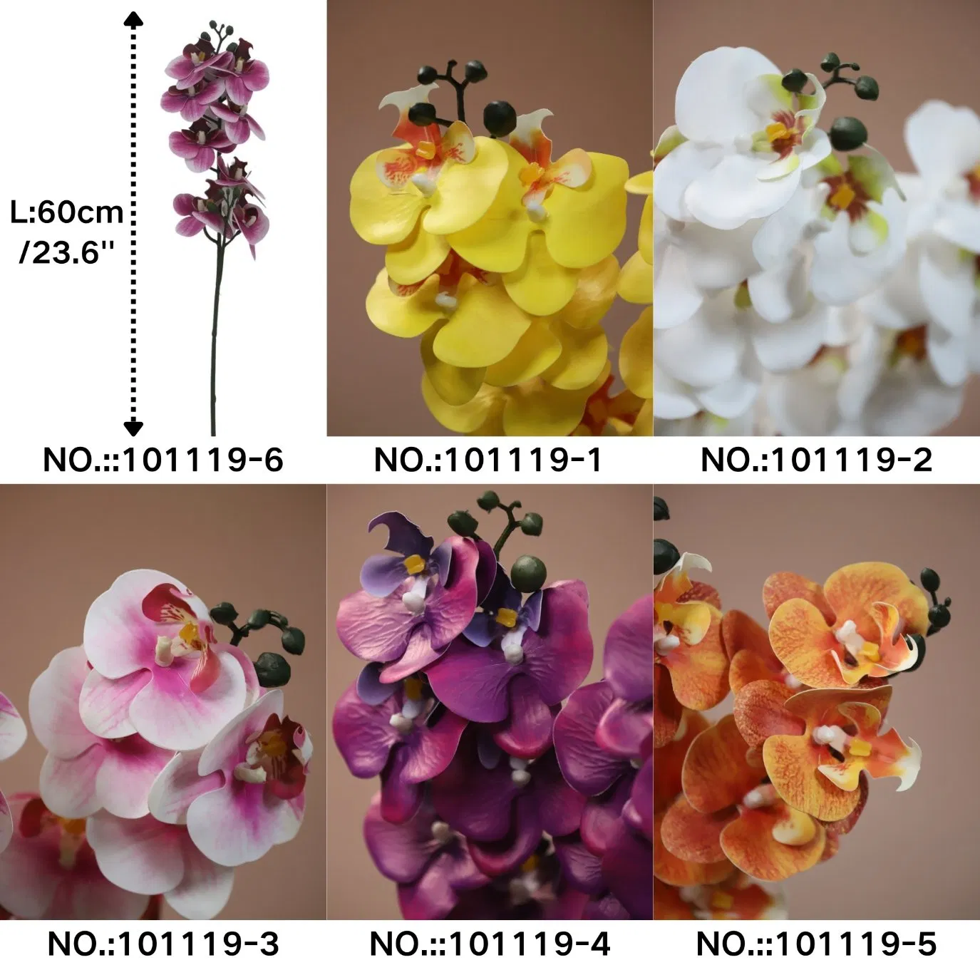 Supplier Artificial Phalaenopsis Orchid Bouquet with Diverse Colored Flowers for Event Arrangement Party Decor Lifelike Orchid Flowers