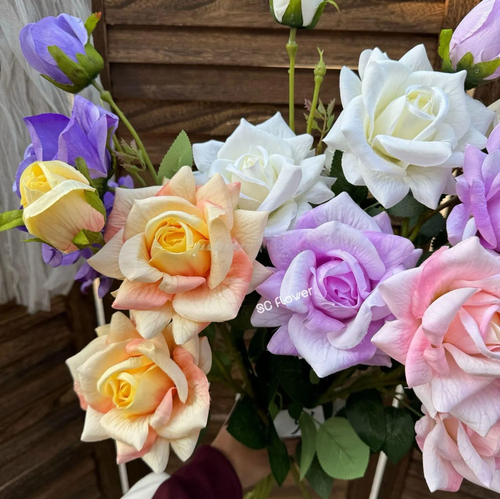 Foshan Wholesale 2025 New Luxury Spring Color Long Stem Faux Roses Artificial for Hotel Home Decoration