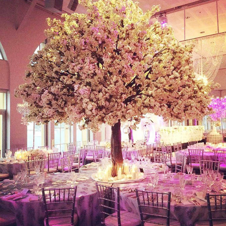 Wholesale Wedding Centerpiece Indoor Sakura Tree Artificial Silk Cherry Blossom Tree Cherry Blossom for Decoration