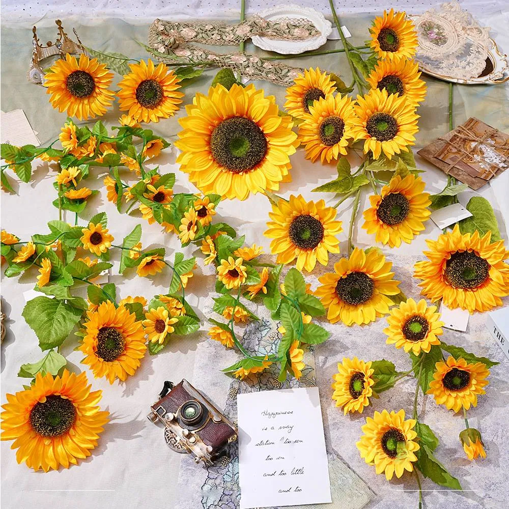 Wholesale Artificial Sunflower Silk Flower Handmade Sunflowers for Wedding Home
