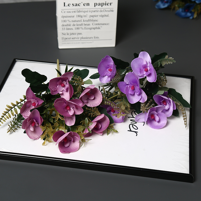 Artificial Flower Gerbera Arrangement Bright Birthday Parties Bud Yarn Pink Garland Eucalyptus Modern Plum Blossom Orchid