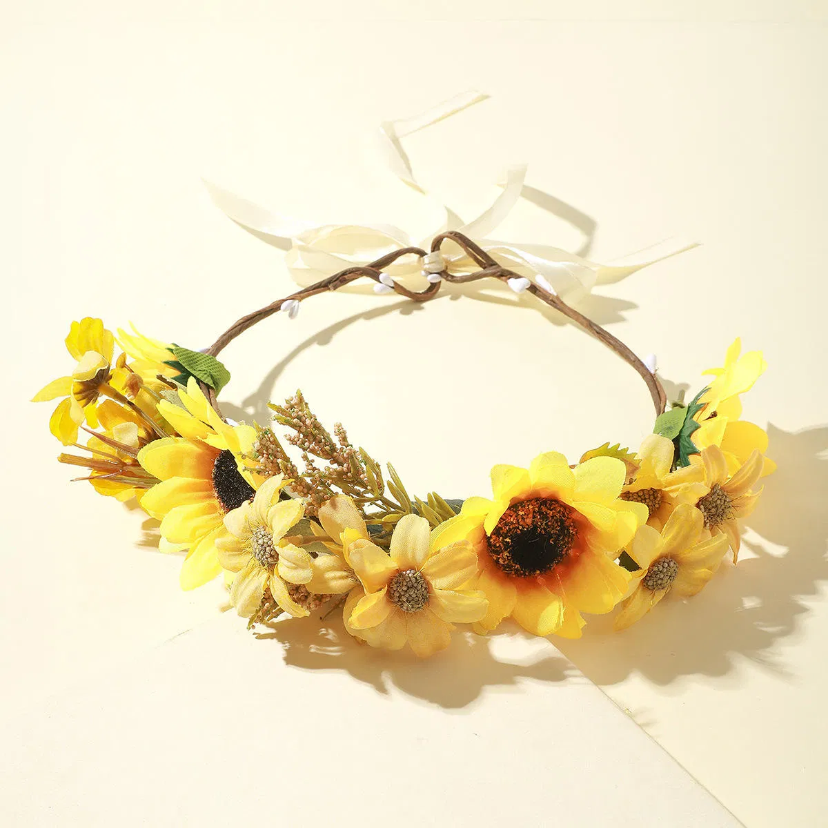 Summer Hawaii Bohemian Flower Artificial Floral Hairband Sunflower