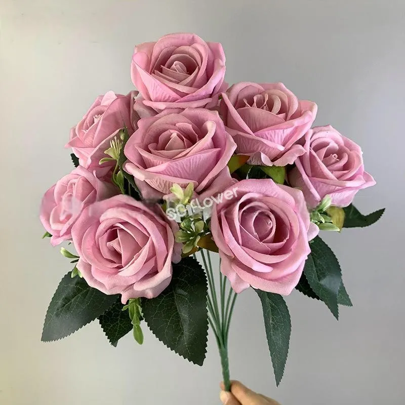 9 Head Velvet Bouquet Rose 6