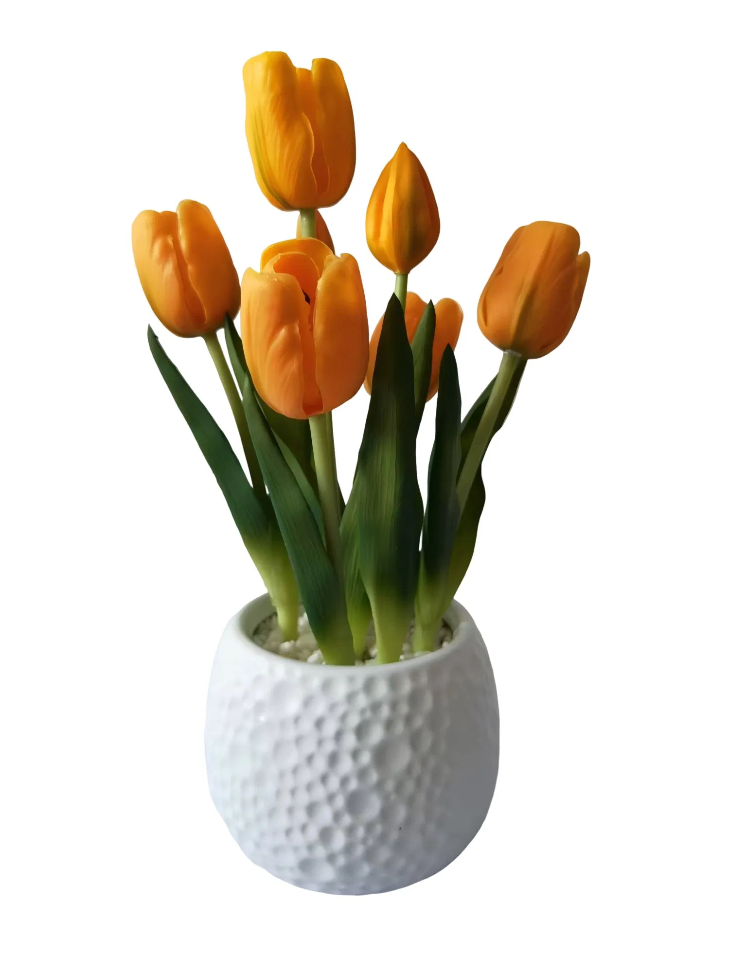 Beautifully Real Touch Tulips in Ceramic Pot for Home Decor