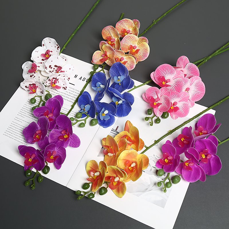 Shelf Styling Artificial Flower Decoration Makes Displays Shine Uncompromised Realism Clean Orchid Shine Office Dark Orchid