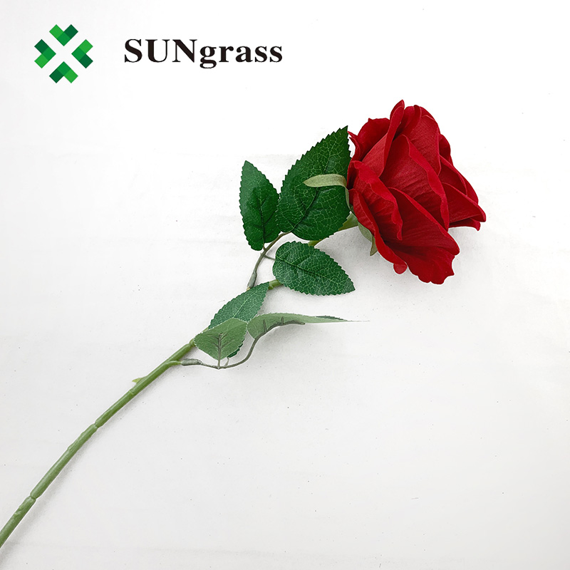 Artificial Flower Red Two Rose Real Touch Looking for Wedding Home Decor