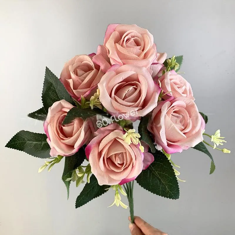 9 Head Velvet Bouquet Rose 2