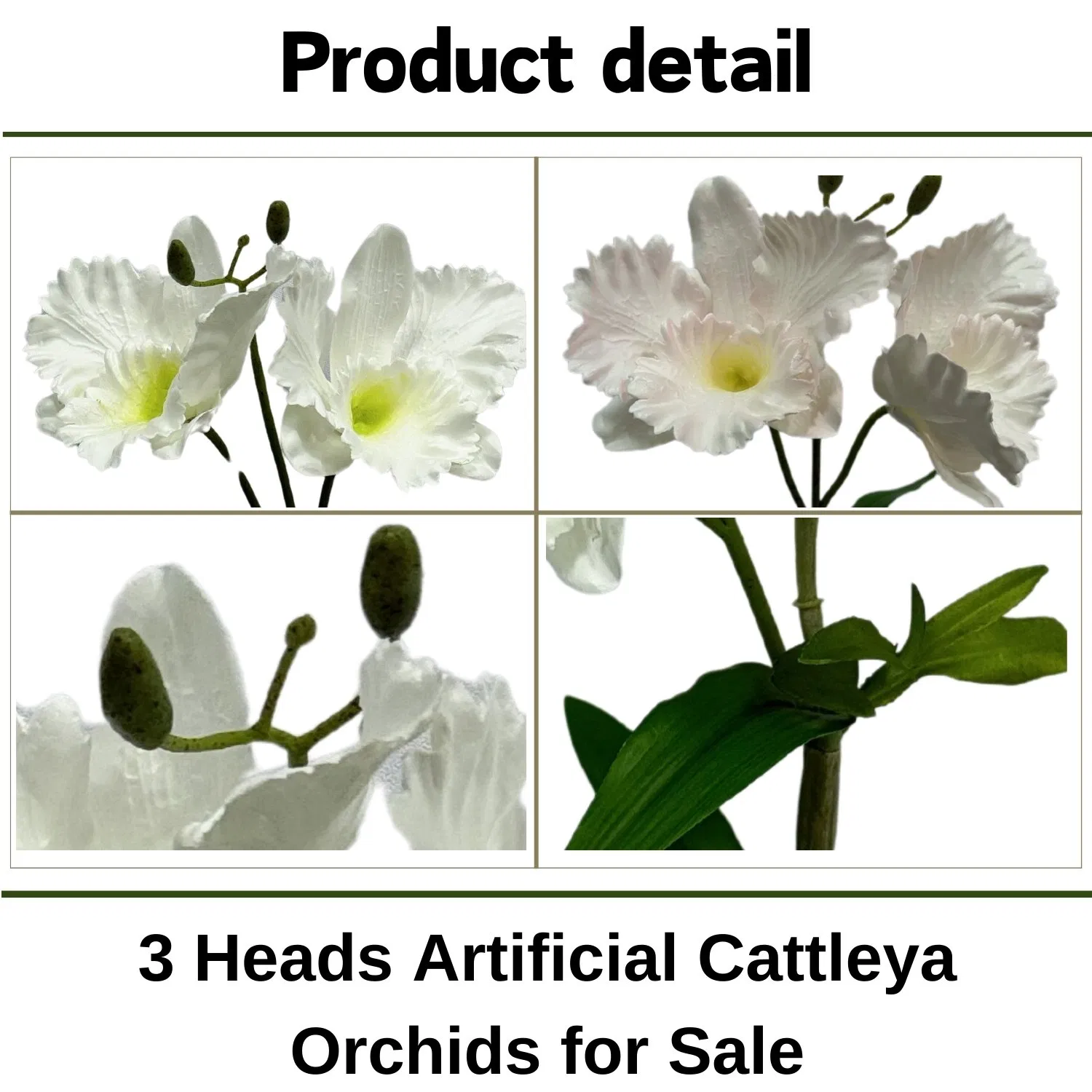 Wholesale Cattleya Artificial Flowers Long Stem 3 Heads Artificial Cattleya Orchids