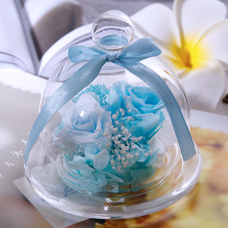 Forever Rose in Glass Dome Handmade Preserved Real Flower Eternal Rose Women Unique Gift for Christmas, Valentine's Day, Birthday, Anniversary, Mother's Day
