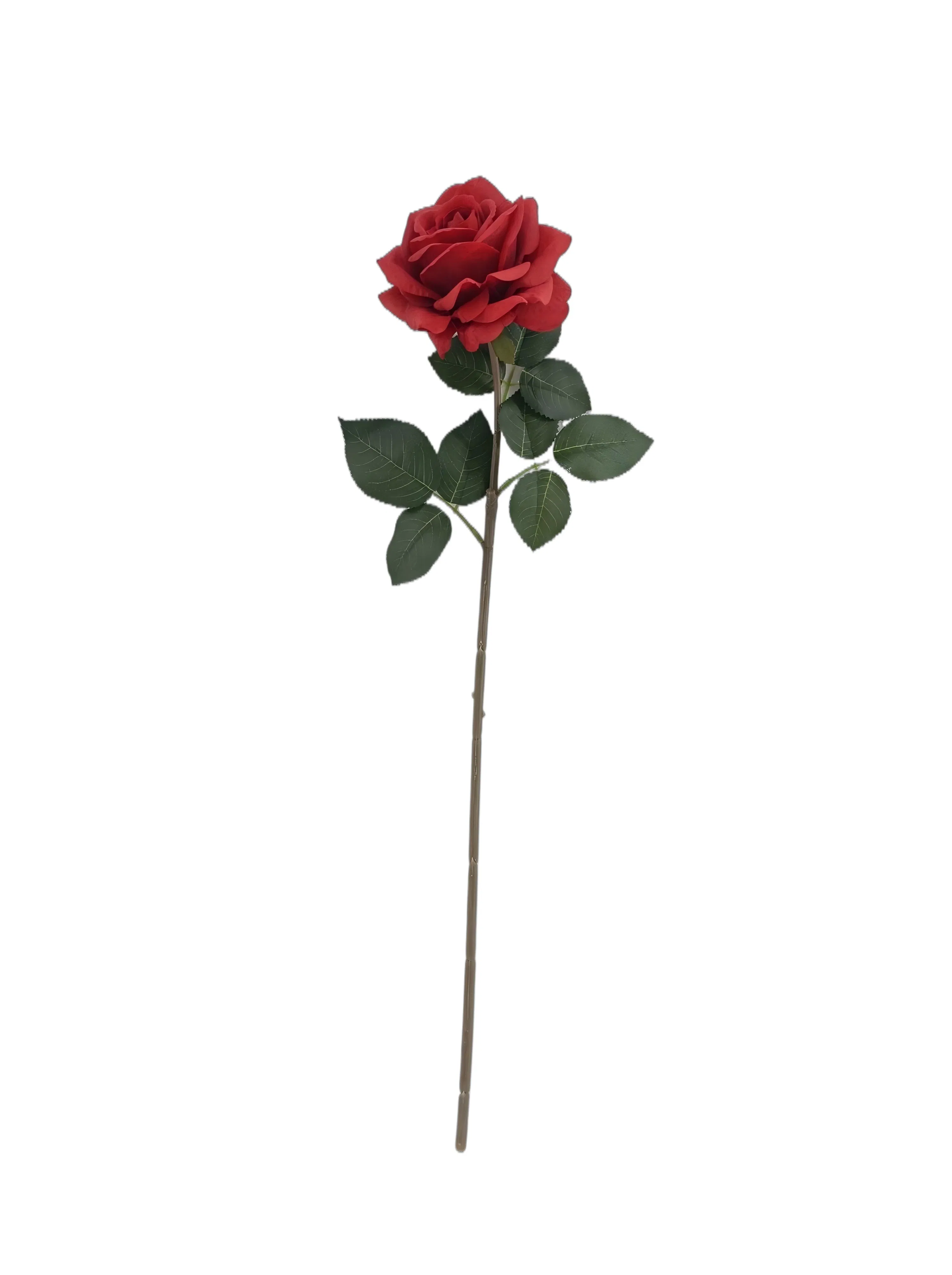 65cm Premium Single Stem Real Touch Moisture Artificial Rose