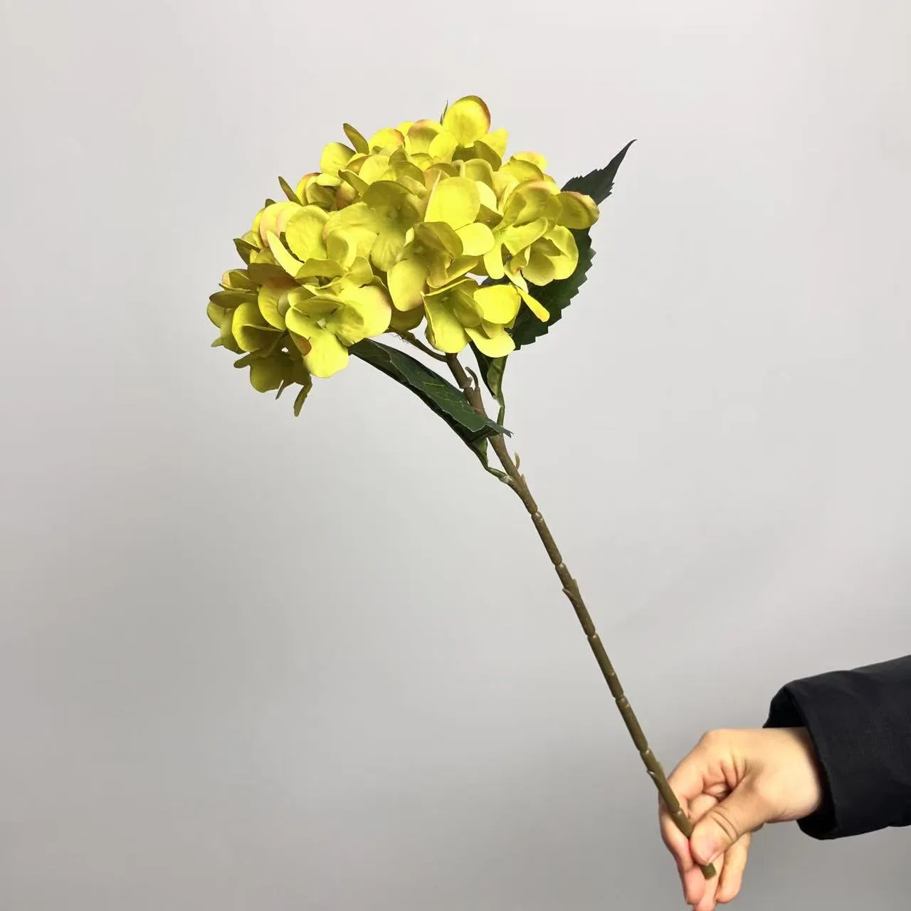 Middle Size Single Hydrangea with Two Leaves for Wedding Decoration Artificial Flower 2