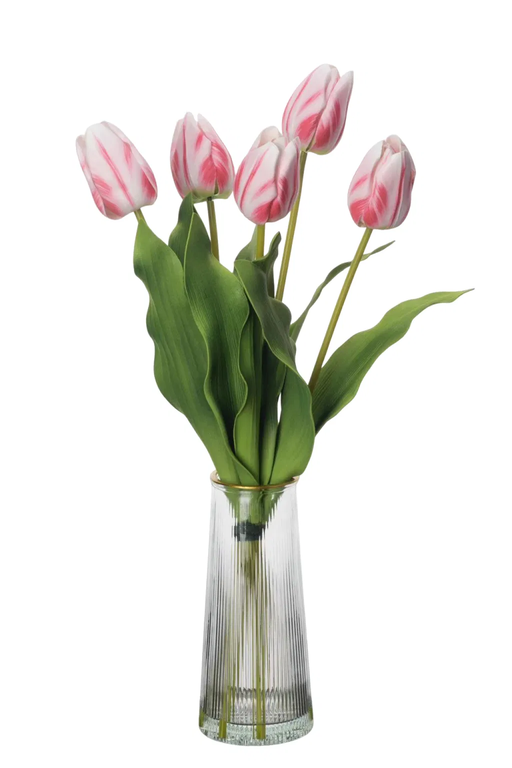 Beautifully Real Touch Pink Tulips in Vase for Home Decor