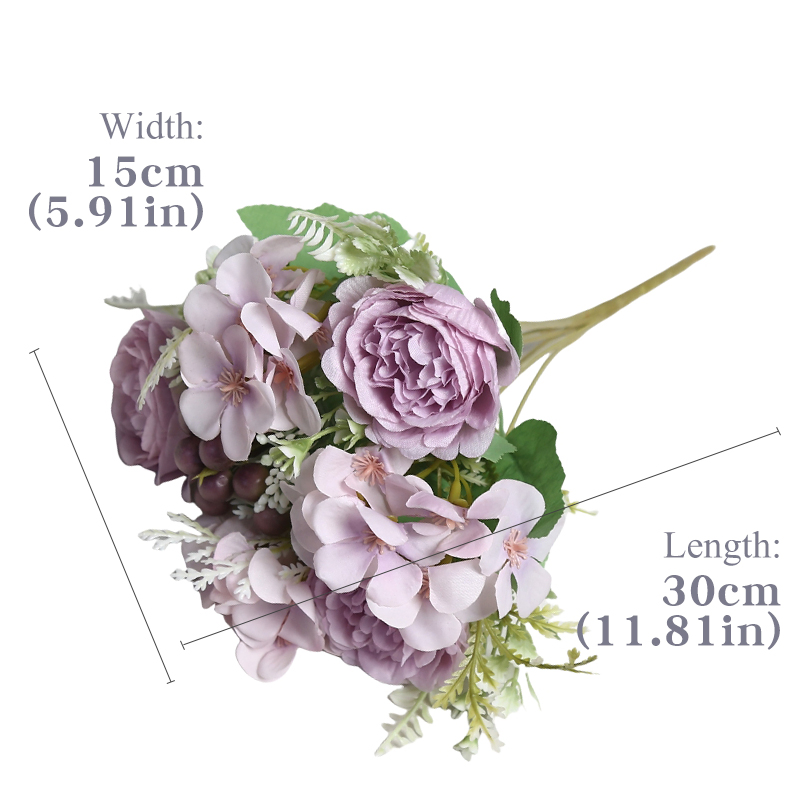 Bridal Artificial Baby's Breath Flower Decoration Wedding Bouquet &amp; Aisle Decor Cream Lavender Coral Burgundy Mint Green Gold Peony