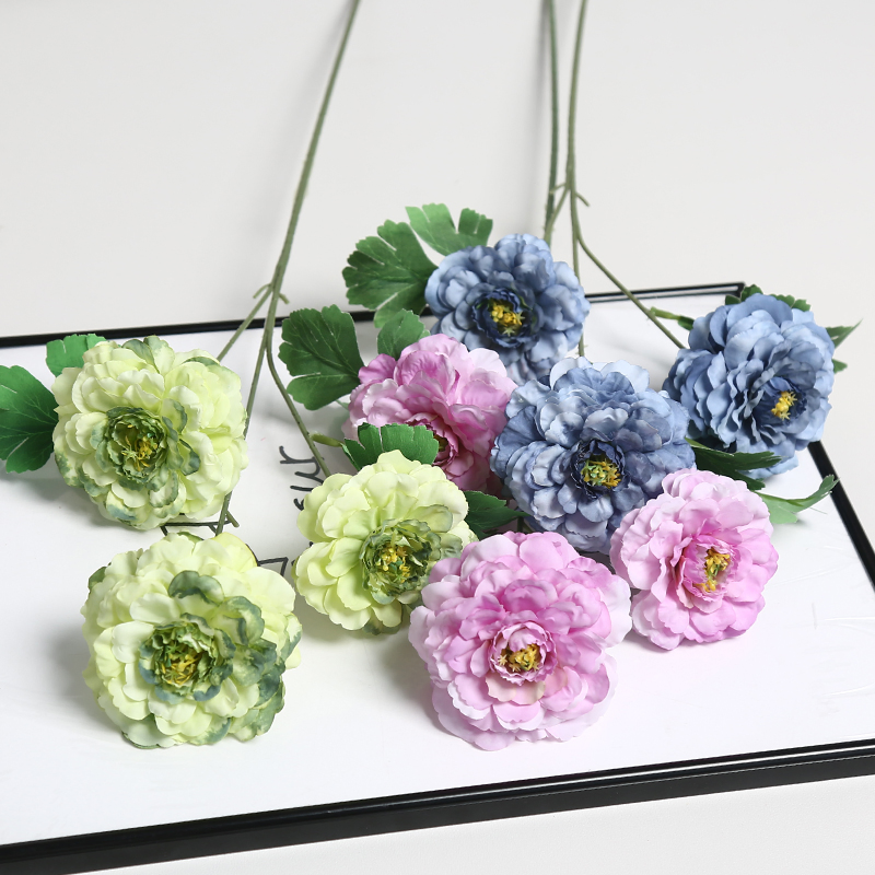 Bold Red Blooms Artificial Flower Decoration for Passionate Spaces Korean Art Decor Modern Art Silk Handmade Eco-Friendly Peony