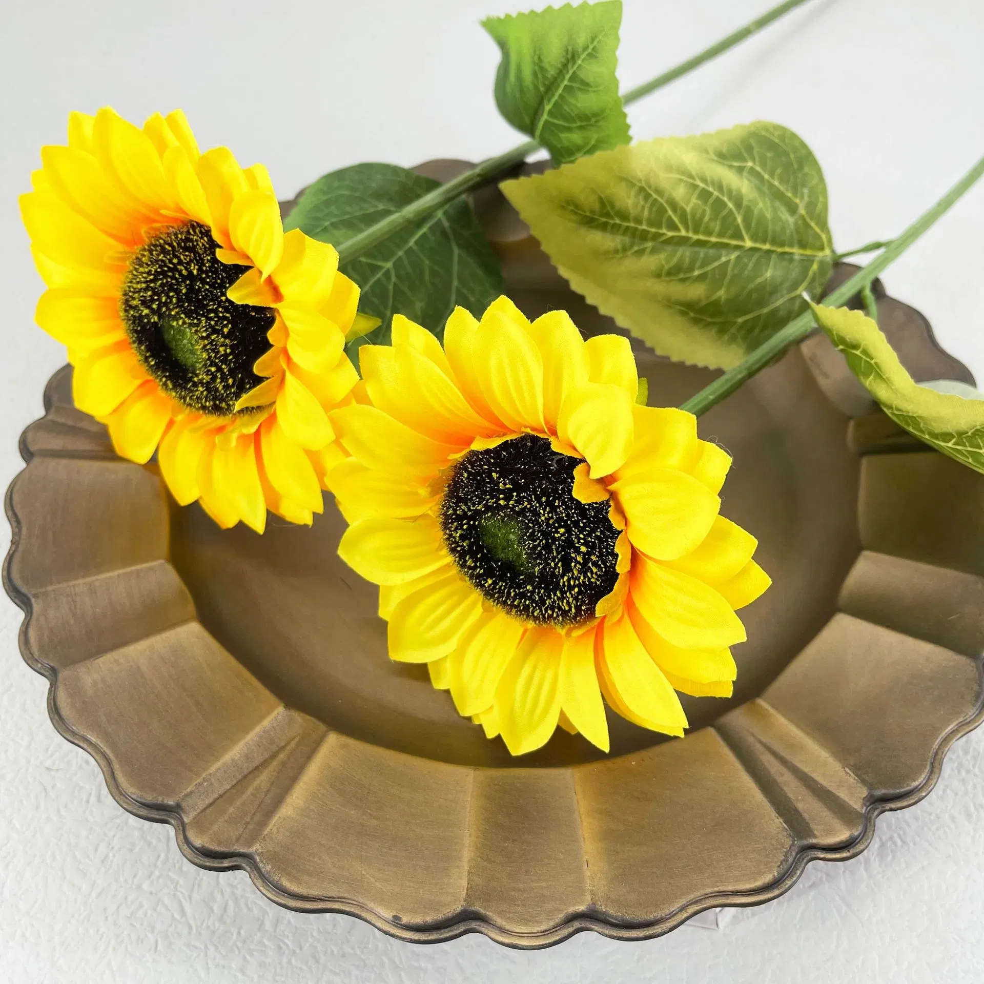 Assorted Size Single Stem Artificial Fake Silk Sunflowers for Indoor Home Wedding Garden Office DIY Decor