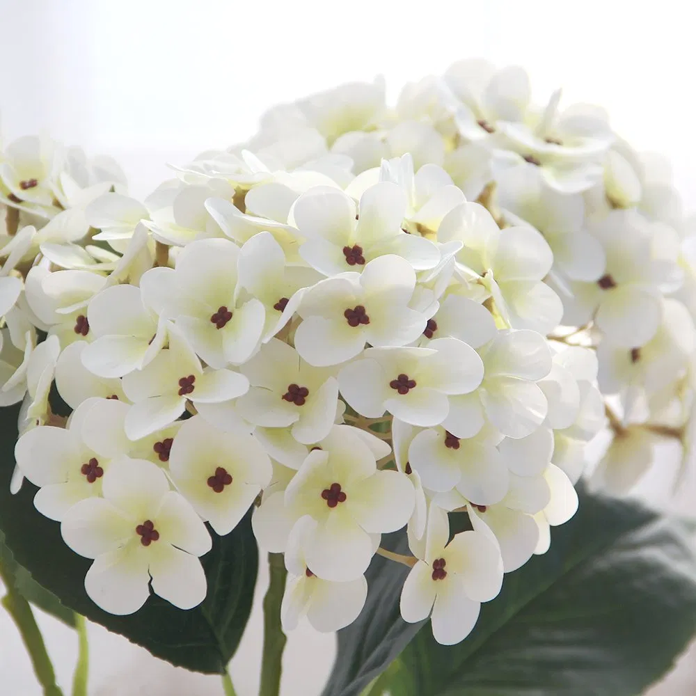 High Quality Realistic Artificial Flowers White Hydrangeas for Wedding Home Party Decoration