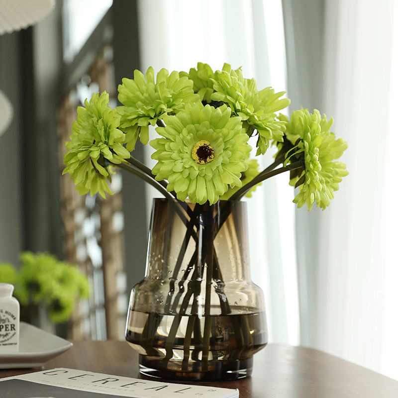 Wholesale Single Short Stem Silk Chrysanthemum Artificial Sunflowers for Home Vase Decoration