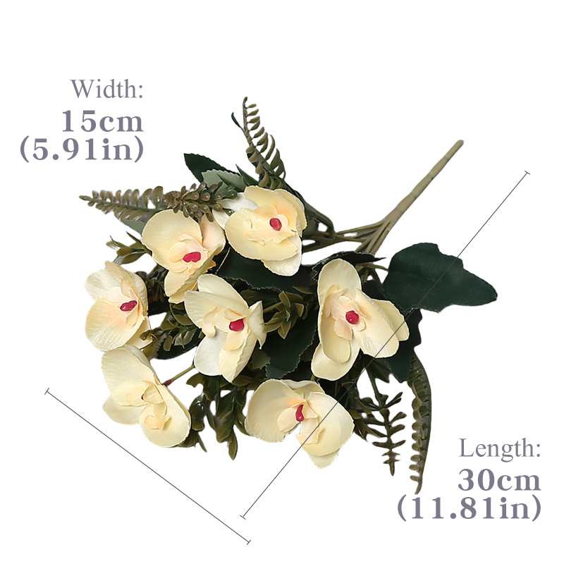 Lifelike Artificial Flower Anemone Arrangement Modern Lofts Floral Carved Yellow Hotel Twine Romantic Cluster Orchid