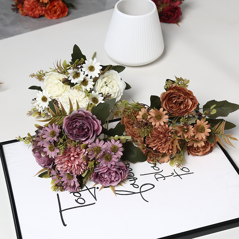 Mudroom Bench Artificial Flower Decoration Makes Entryways Nice Vibrant Soft Full Three-Dimensional Natural Delicate Peony