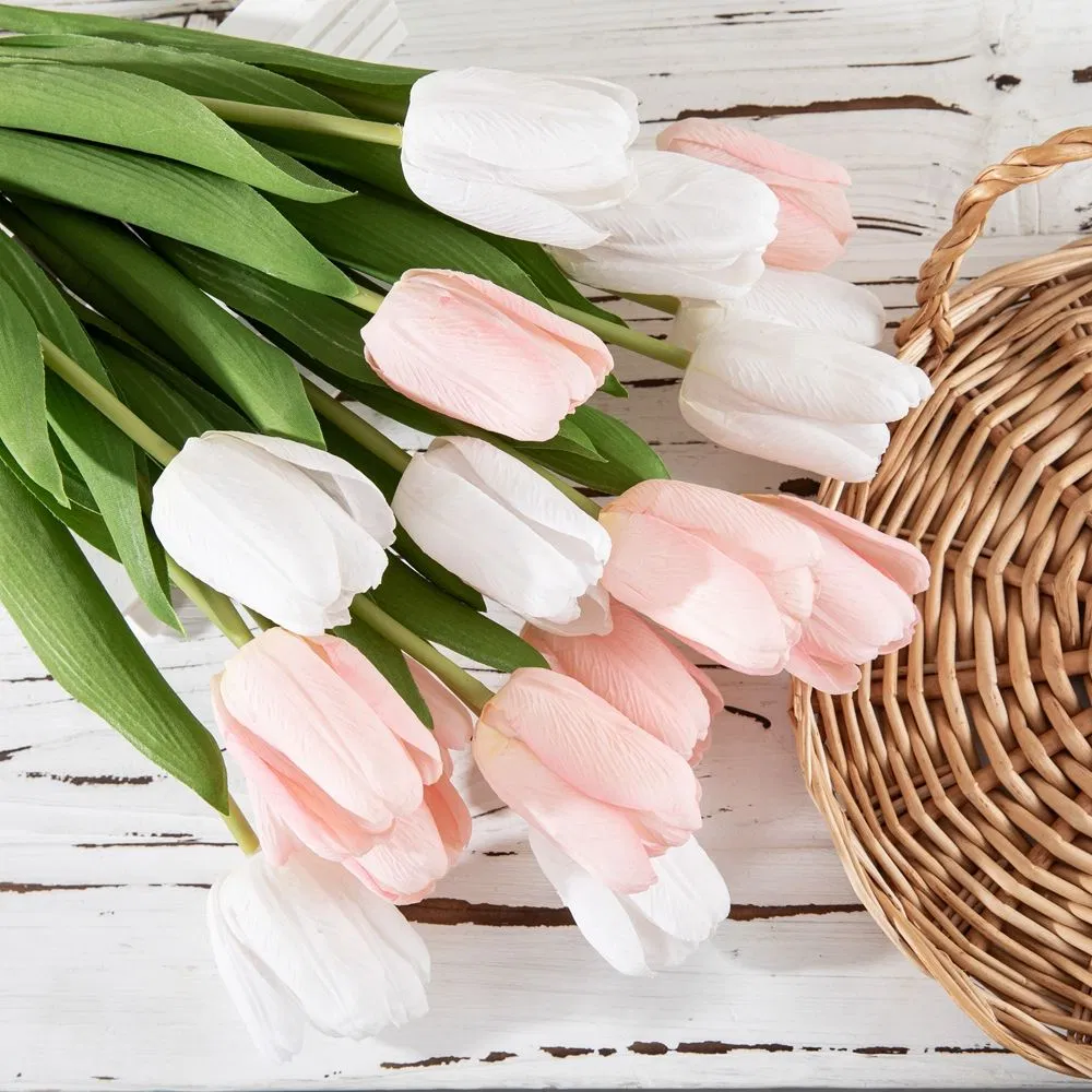 Factory MW59901 Premium 49cm Real Touch Tulip Stems with Latex Andsilica Gelfor Realistic Wedding Event Floral Arrangements