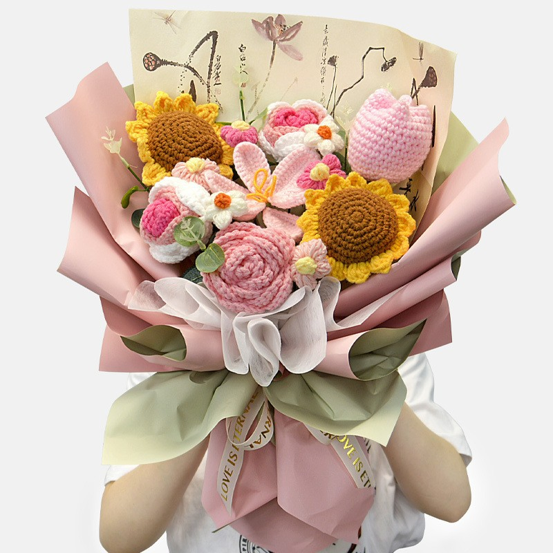 Heavy Industry Sunflower Tulip Knitted Large Bouquet