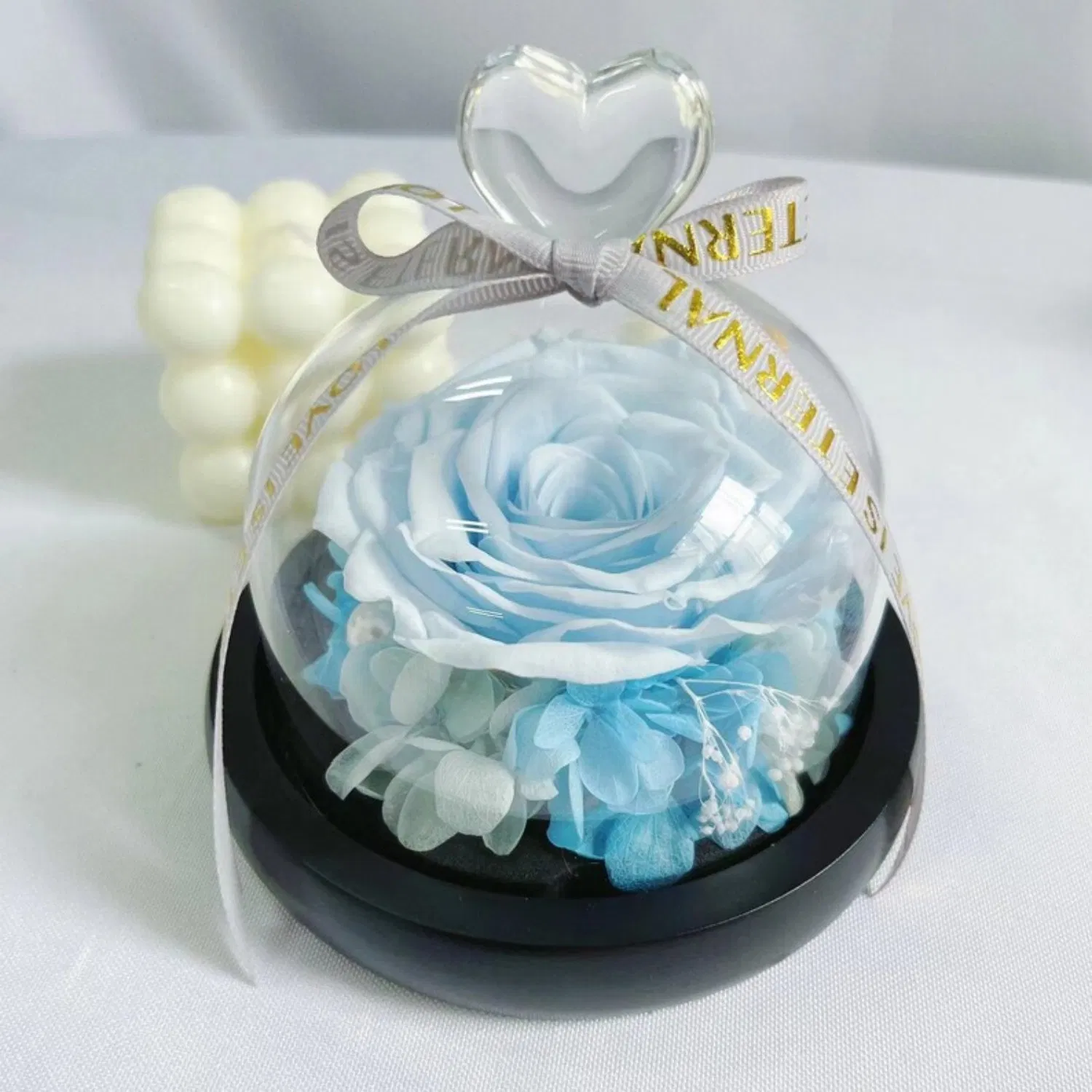 Mother's Day and Graduation Gift Preserved Flower Gift Eternal Rose with Glass Cover