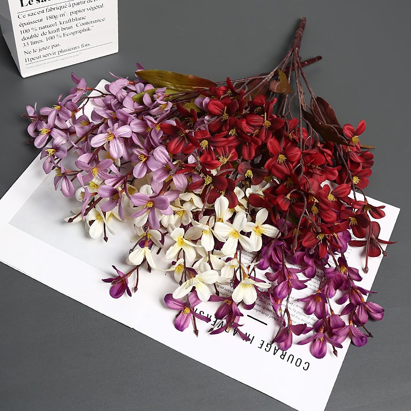 Romantic Handmade Simulated Low Price Wedding Atmosphere French Style Home Decoration Artificial Wildwood High Simulation Extemely Realistic Flowers Orchid