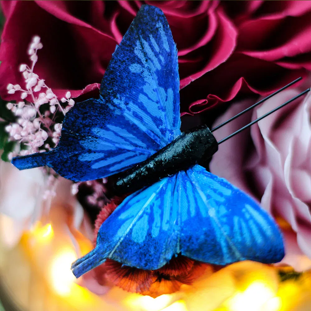 High Quality Wedding Gifts Forever Real Flowers Under Bell Everlasting Natural Eternal Preserved Roses in Glass Dome with LED Light