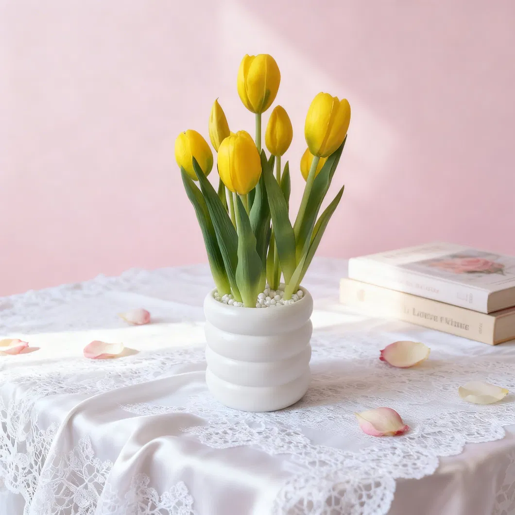 Tulips in Ceramic Pot