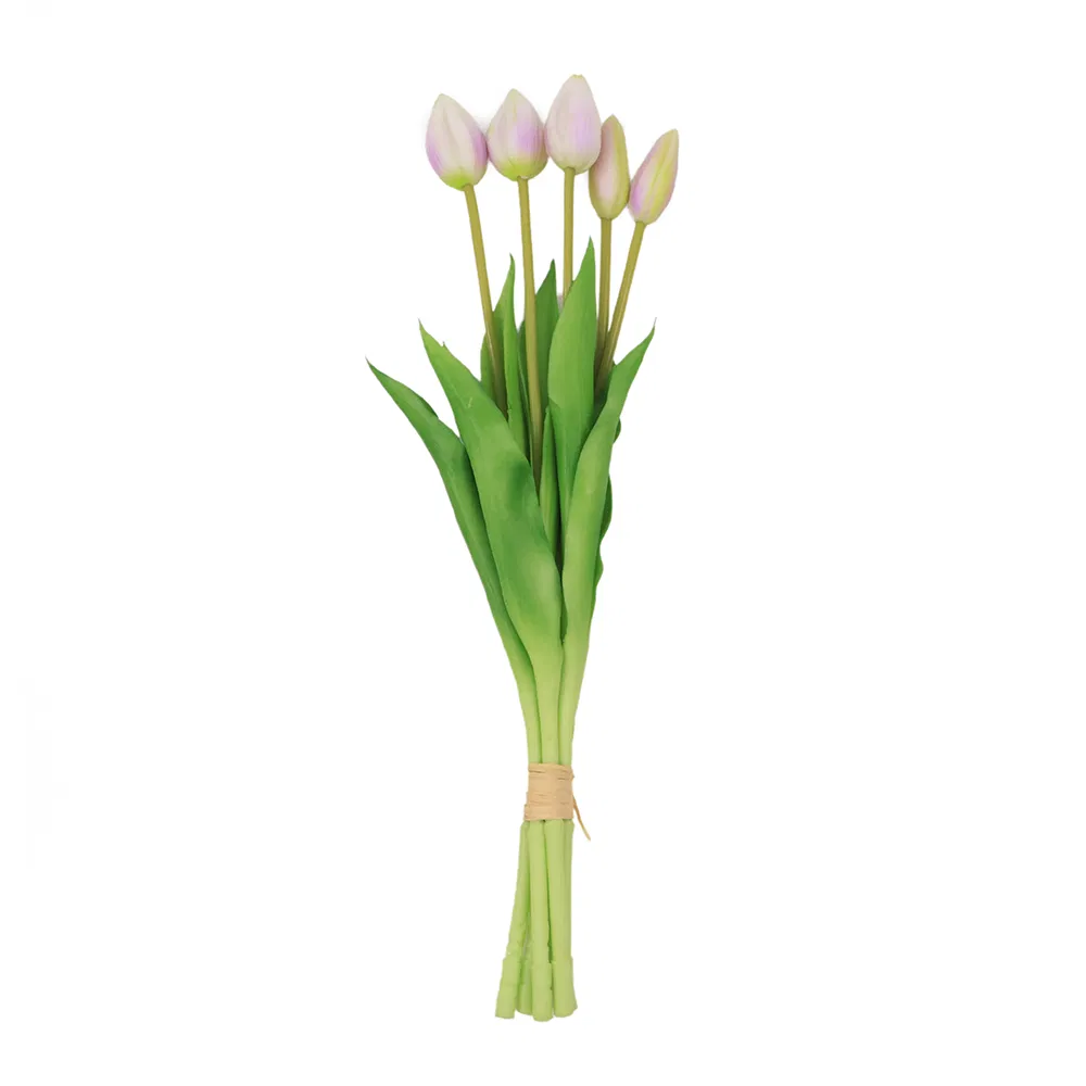 High Quality Tulip Flowers Artificial Real Touch Fake Tulips in a Vase