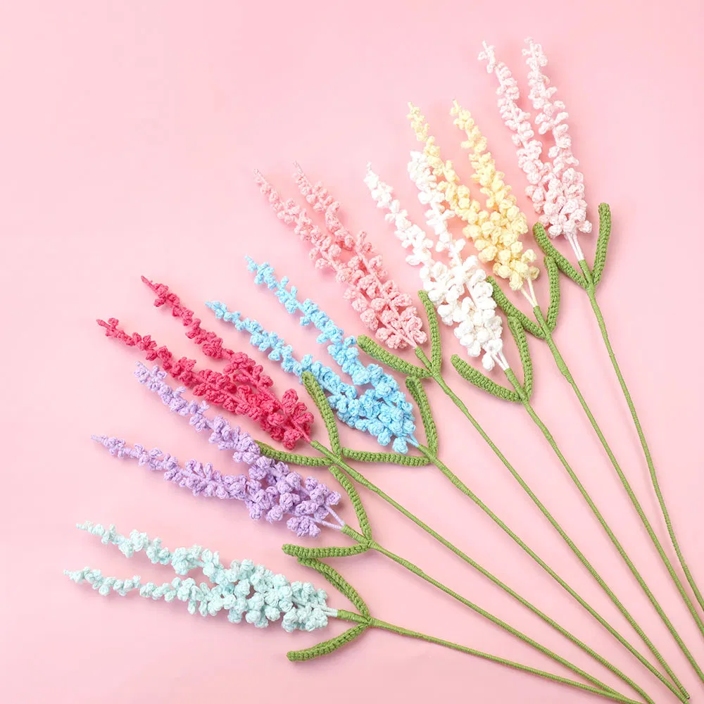 Finished Handmade Crocheted Lavender Imitation Yarn Woven Lavender Bouquet