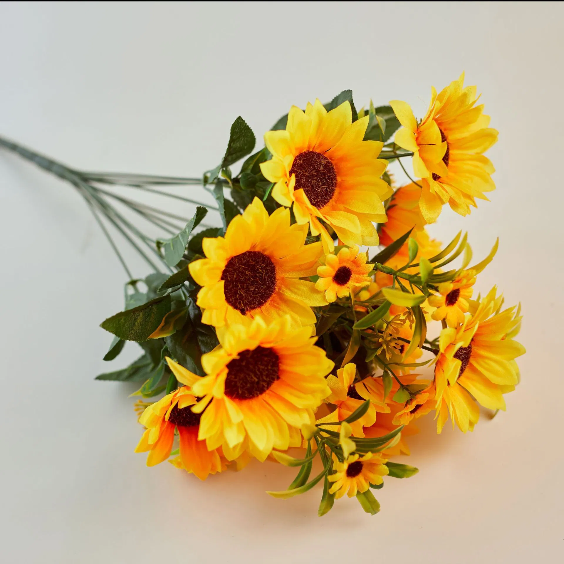 13 Head Bunch Faux Sunflowers Artificial for Vase Home Party DIY Decoration