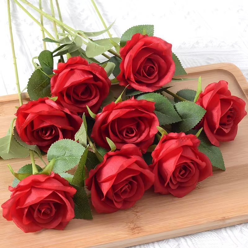 Artificial Roses Valentine's Day Home Wedding Decoration Artificial Flowers Silk Cloth Roses