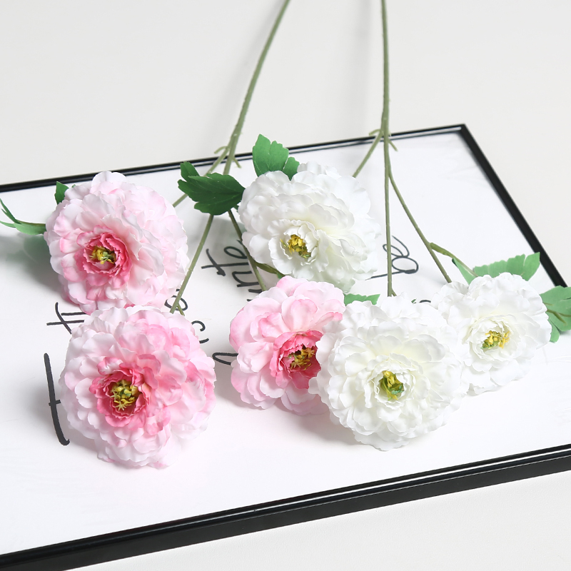 Bold Red Blooms Artificial Flower Decoration for Passionate Spaces Korean Art Decor Modern Art Silk Handmade Eco-Friendly Peony