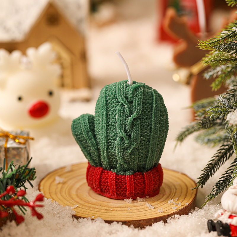 Cozy Christmas Festival Woolen Gloves and Festive Scented Candle