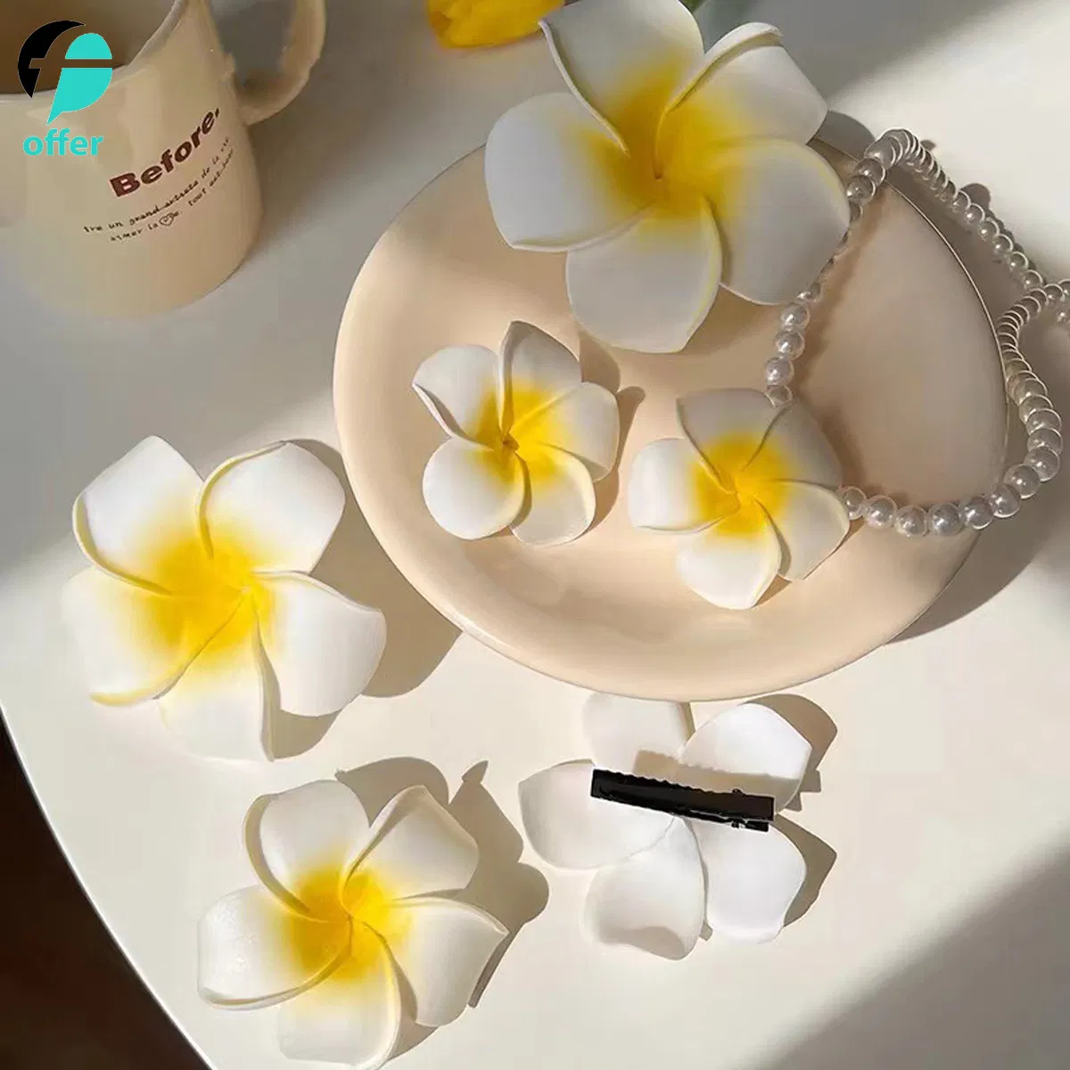 Artificial Flower Seaside Vacation Hair Clip