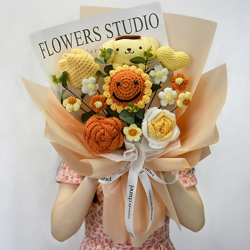 Heavy Industry Sunflower Tulip Knitted Large Bouquet