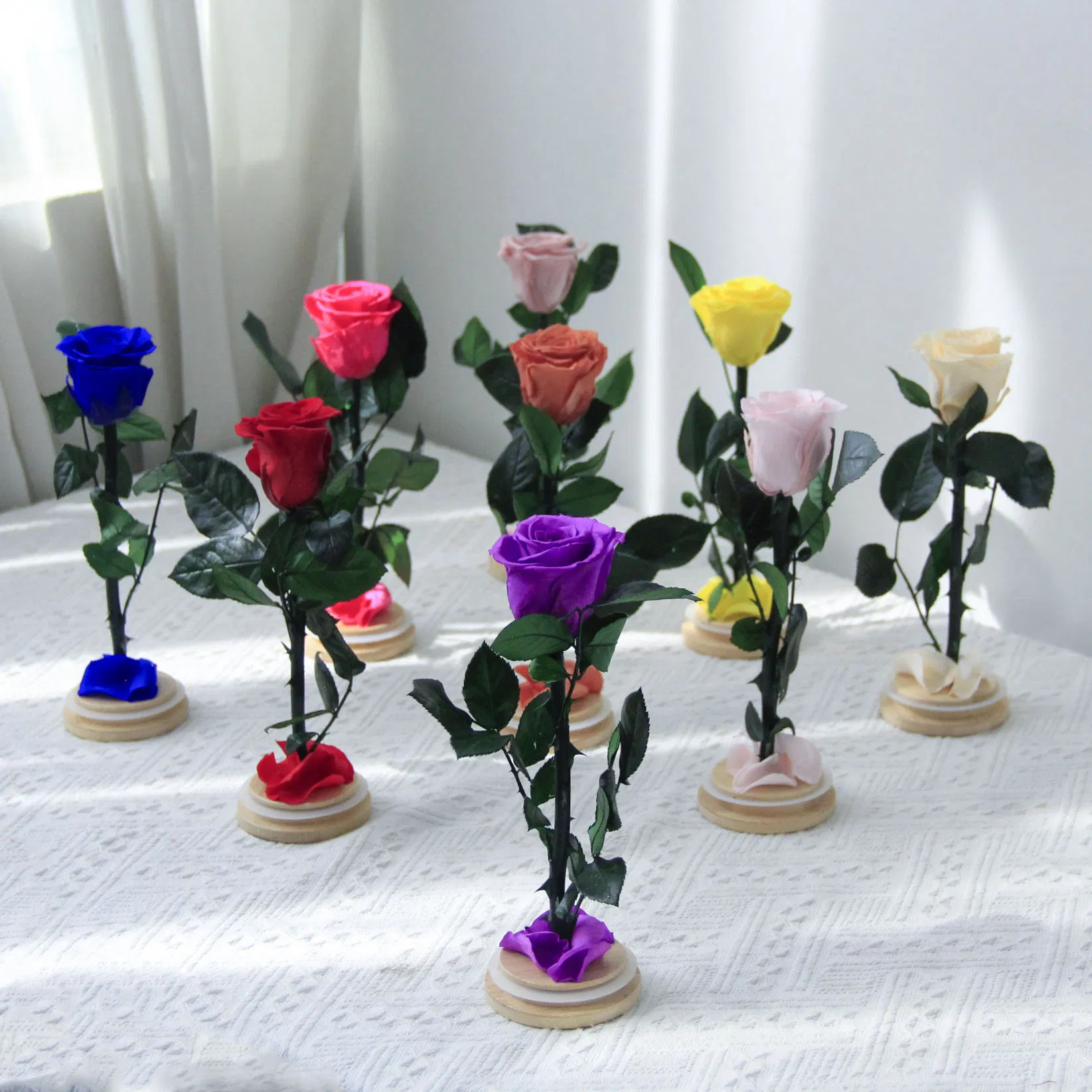 10+Years Manufacturers Eternal Roses Wholesale Everlasting Preserved Rose in Glass Natural Forever Flowers Single Stabilized Flowers with Stem