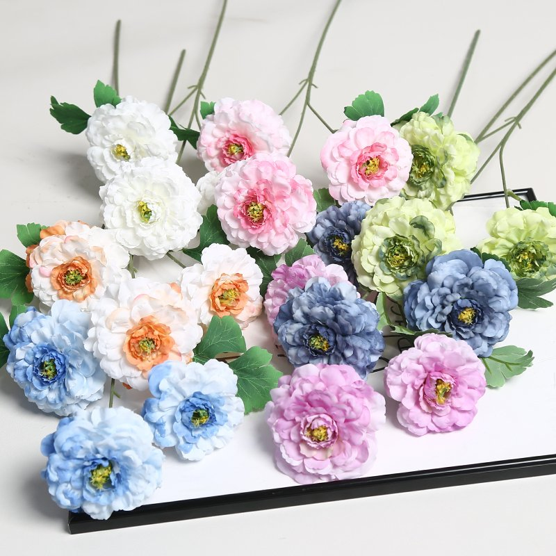 Bold Red Blooms Artificial Flower Decoration for Passionate Spaces Korean Art Decor Modern Art Silk Handmade Eco-Friendly Peony