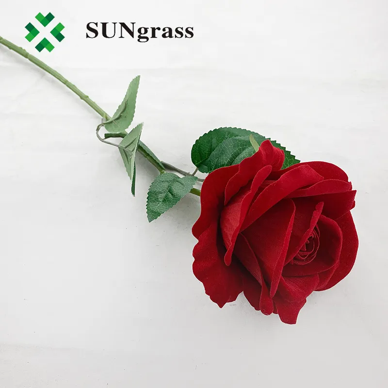 Artificial Flower Red Two Rose Real Touch Looking for Wedding Home Decor