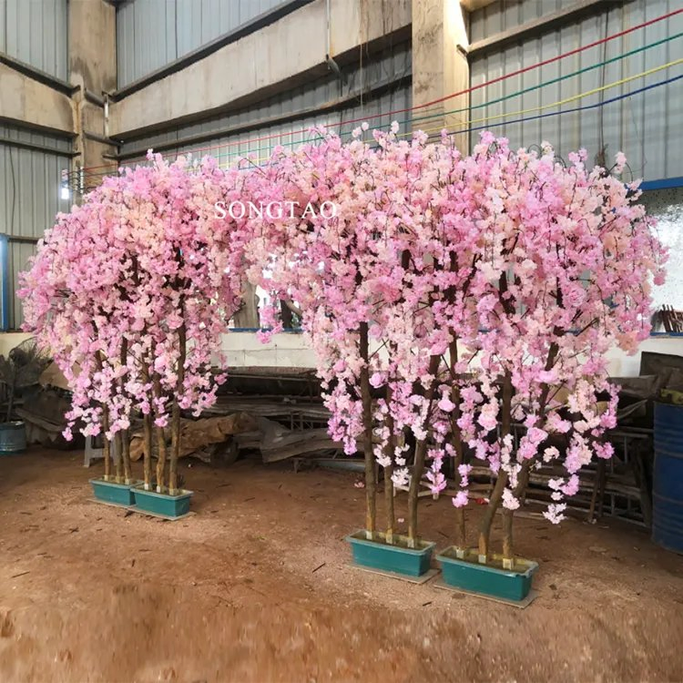 Indoor Artificial Silk Cherry Blossom Arch