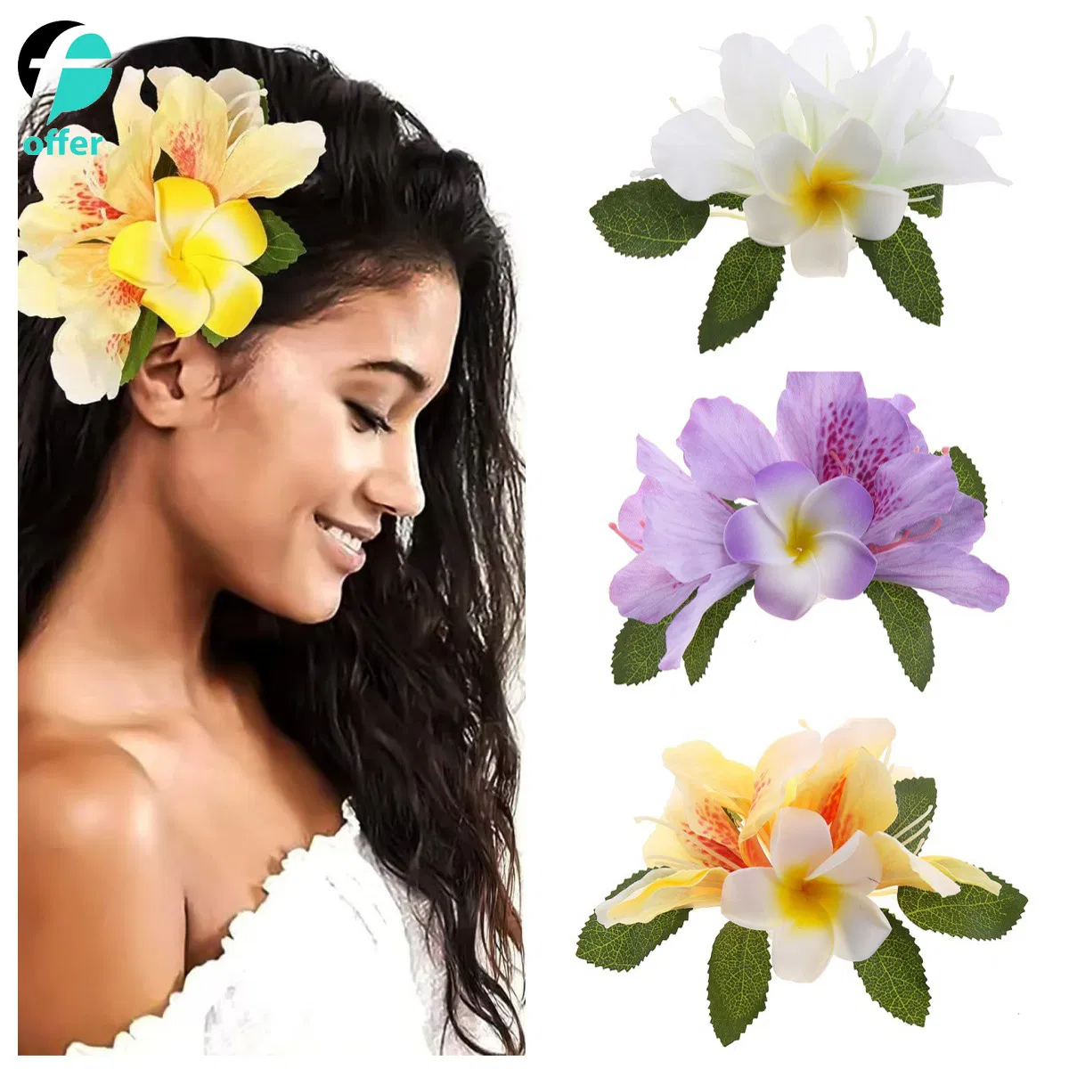 Artificial Flower Seaside Vacation Hair Clip