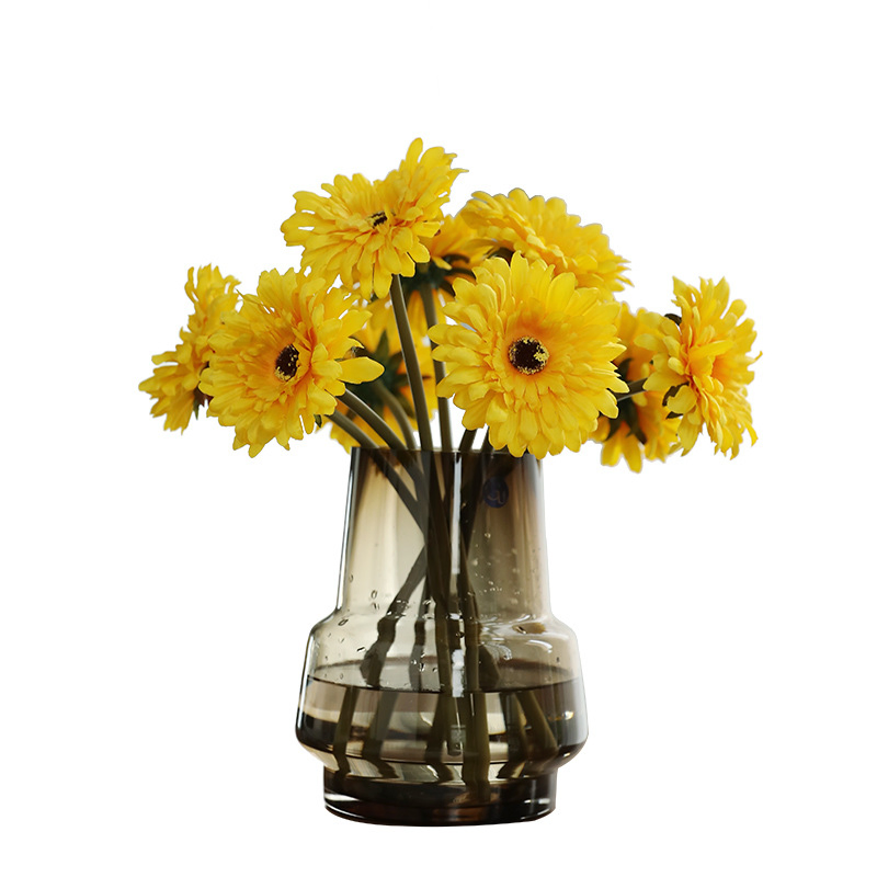 Wholesale Single Short Stem Silk Chrysanthemum Artificial Sunflowers for Home Vase Decoration