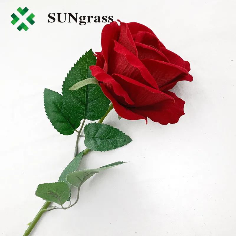 Artificial Flower Red Two Rose Real Touch Looking for Wedding Home Decor