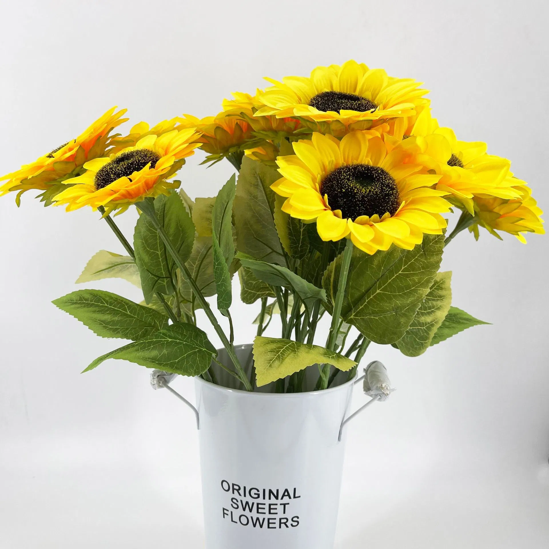 Assorted Size Single Stem Artificial Fake Silk Sunflowers for Indoor Home Wedding Garden Office DIY Decor