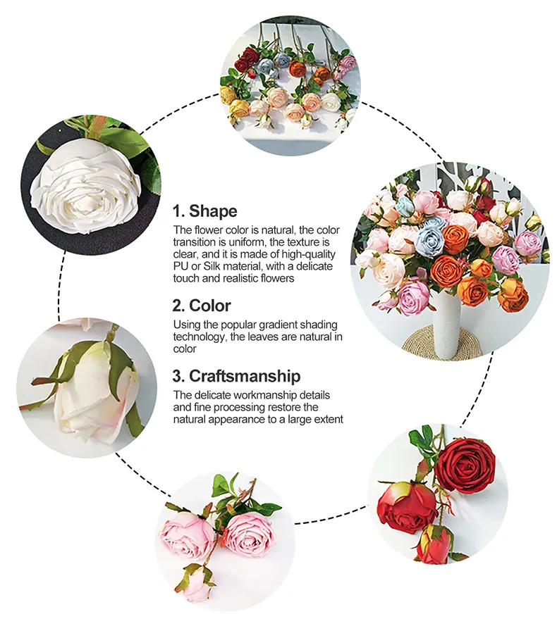 3-Head Crescent Rose Bouquet