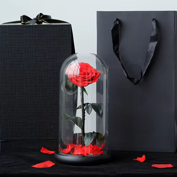 10+Years Manufacturer Real Authentic Roses Valentine's Day Forever Eternal Roses Preserved Everlasting Natural Preserved Roses in Glass Dome