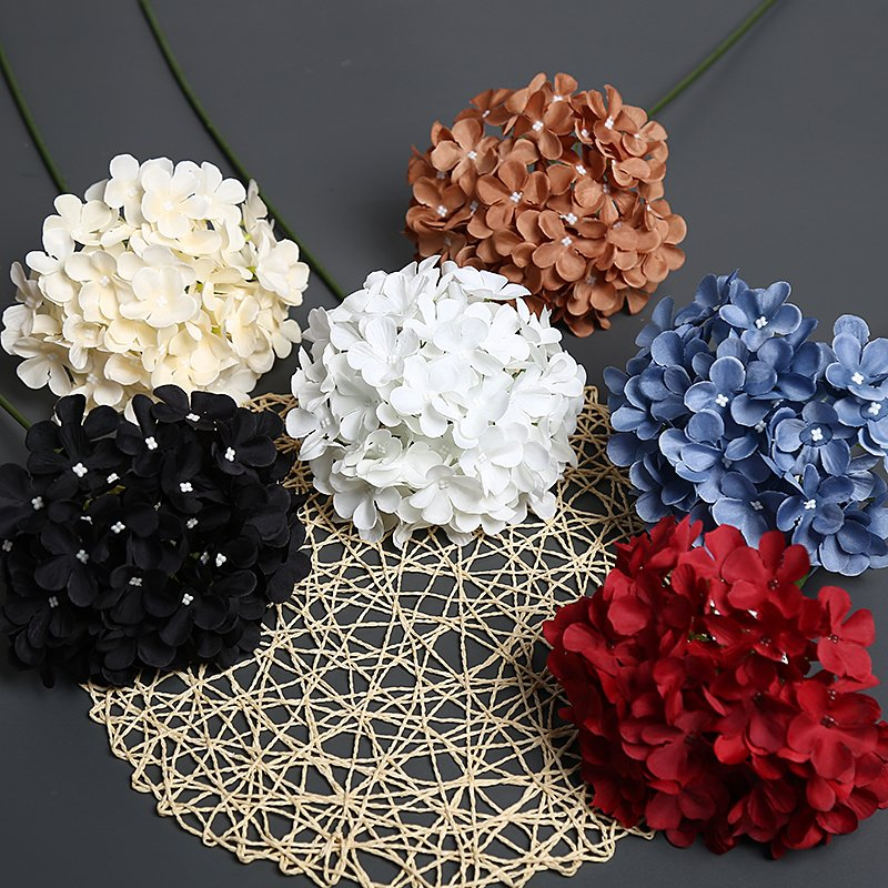 Halloween Tables Get Spooky-Chic with Dark-Hued Artificial Flowers: Faux Flowers Peony Chrysanthemum Indoor Decor Rustic Elegant Hydrangea