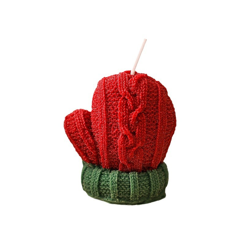 Cozy Christmas Festival Woolen Gloves and Festive Scented Candle