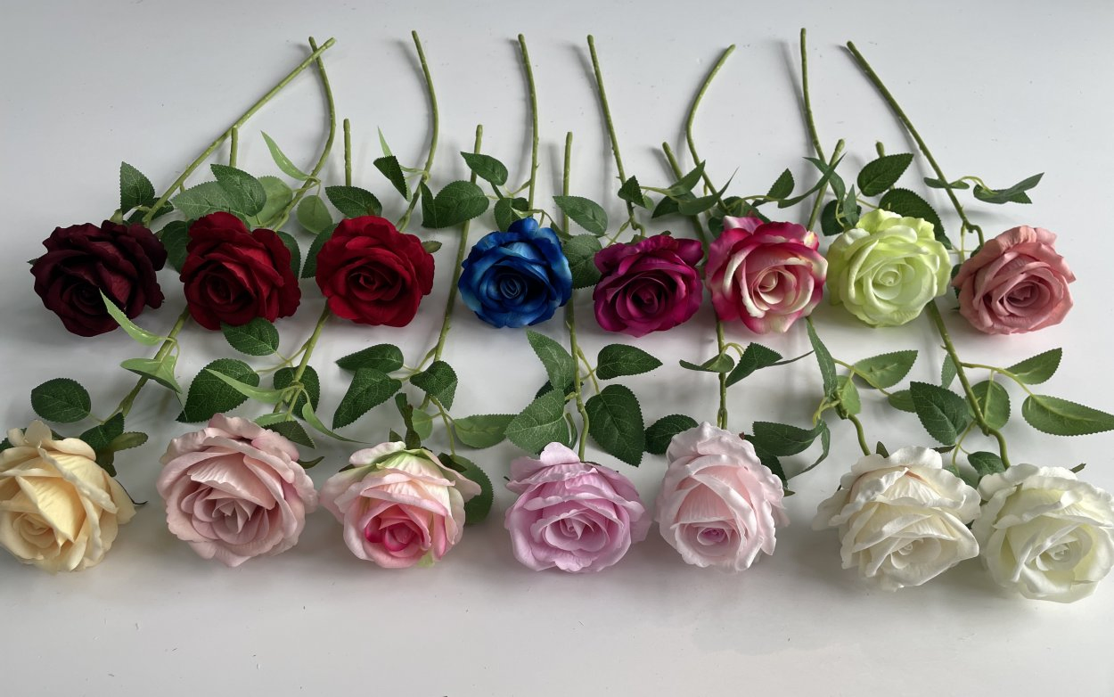 Elegant Real Touch Silk Roses Bouquet for Wedding Decor